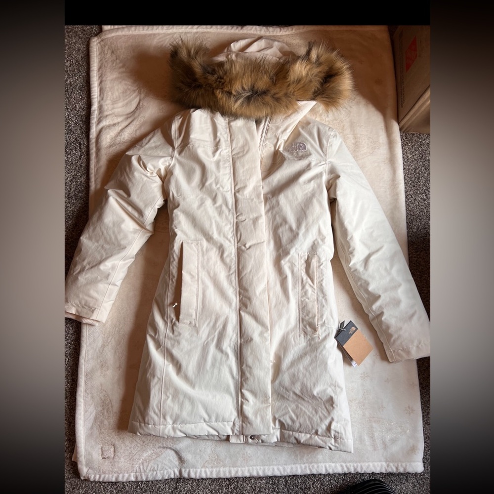 The north face parka leopard print inside